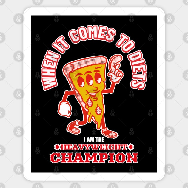 Funny Dieting Heavyweight Champion Design Sticker by Status71